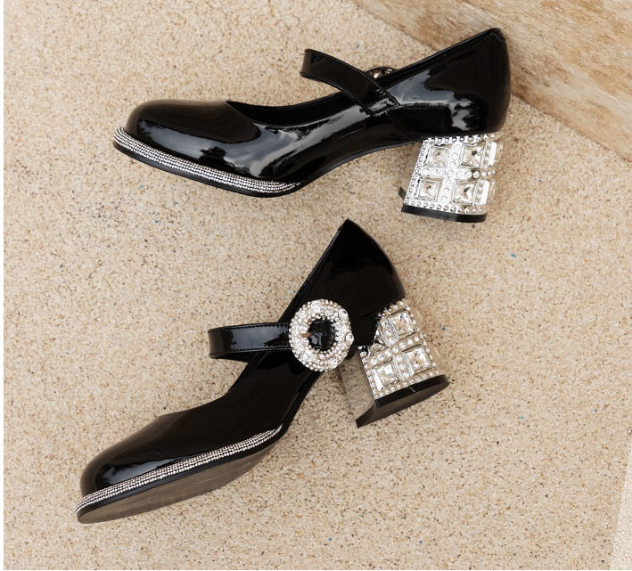 SHOESZOOO French Maryjane Leather Block Heels - PROUD.