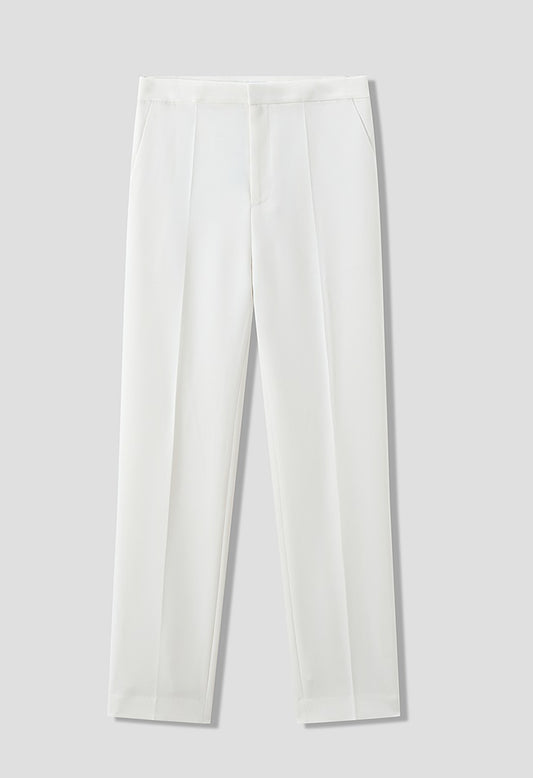 COMME MOI summer white commuter pleated radish pants - JOSHUA.
