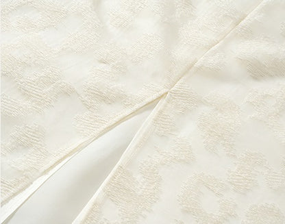 COMME MOI  silk embroidered white skirt - ABBA.