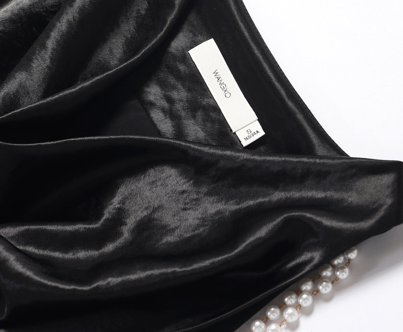 WANGXO |Detachable Pearl Pendant Swing Neck Waist Fishtail Dress -NOYA