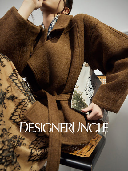 DGU|「 Twilight" gray woolen jacket new high-end temperament versatile slimming top - Louisa.