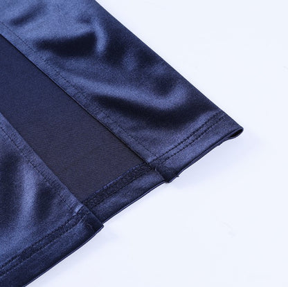 DOLLY Elegant Royal Blue One Shoulder Chest Wrap Slim Fit Slit Dinner Dress-ALLEGRA