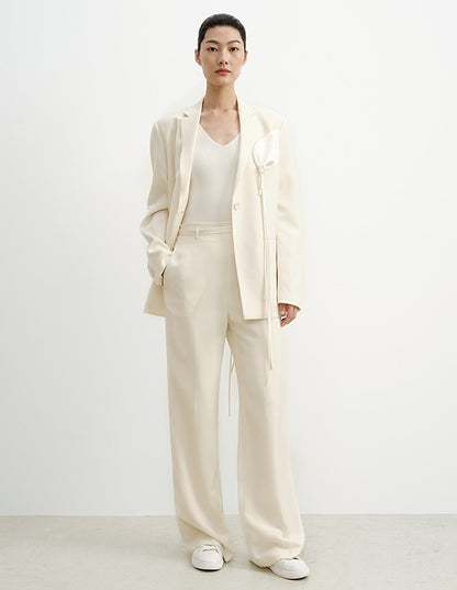 COMME MOI Lu Yan designer's new women's sheep wool flower fringe decoration suit - MANU.