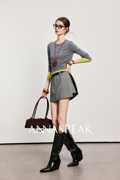 ANNASPEAK fake two pieces wool knit-LIAM.