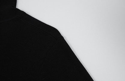 ZHUCHONGYUN black high-neck slim wool knit--AIZAKA.