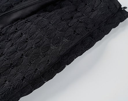 COMME MOI  women's black cut-out side slit straight skirt - DELIAH.