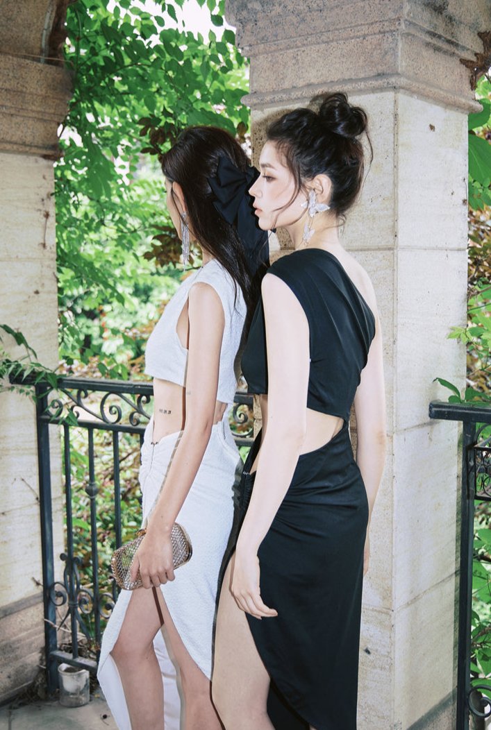 DOLLY Luxury Slopping Shoulder Sleeveless Waist Baring Sexy Cocktail Dress-AGAPE