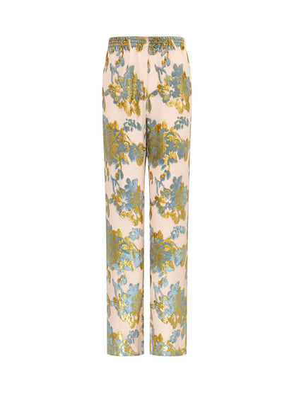 M essential Mackay designer brand Qili burnt flower velvet beads loose top - WORD.