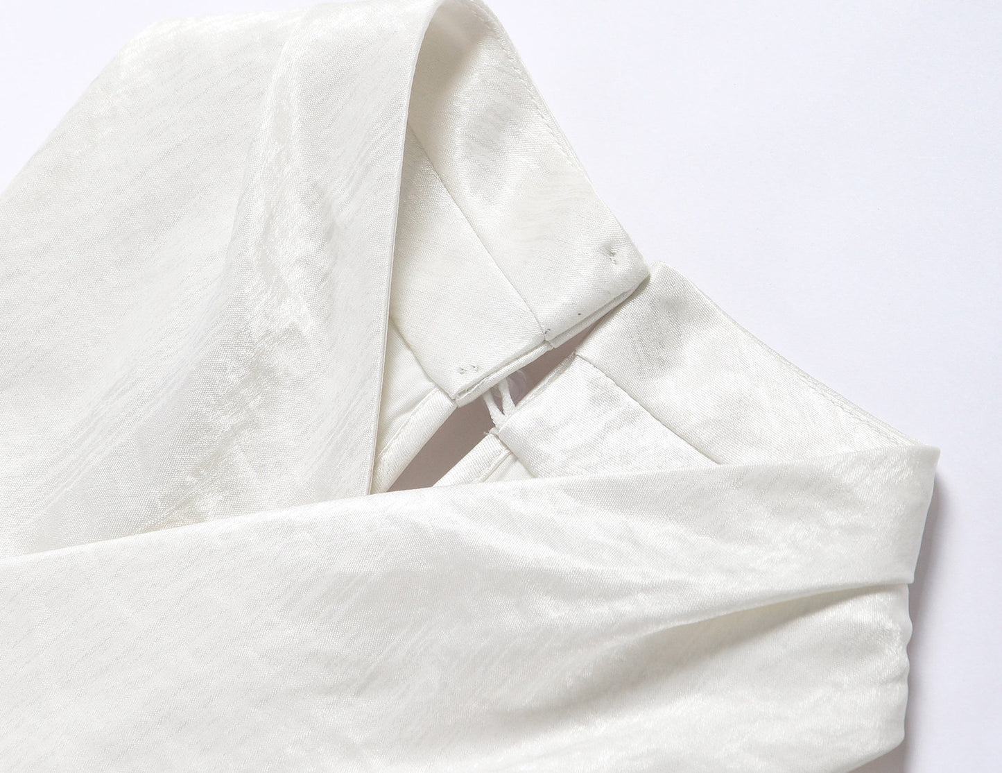 WANGXO Hand-Pinched Pleats Cross Halterneck Umbrella Swing Top with Sculpted Elegance -NYRA