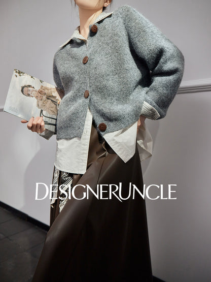 DGU "Mist Blue" gray autumn new loose outerwear versatile slimming top - JONES.