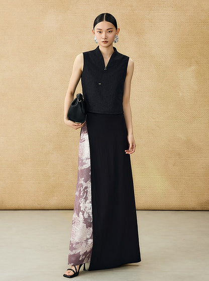 HECO Black Slit Summer High-waisted Long Skirt - MUSE.