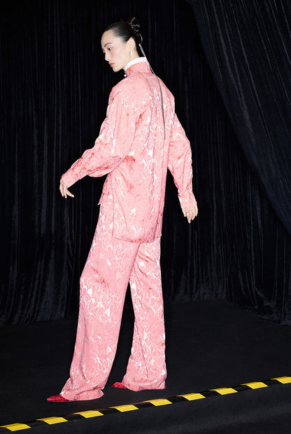 M essential Mackay designer fat jacquard wrapped around two stand-up collared shirts - LIGHT.