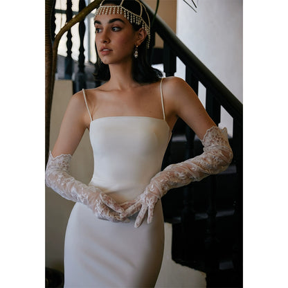 GOUDIN bridal dressing gown suspender long light luxury evening dress-LIX.