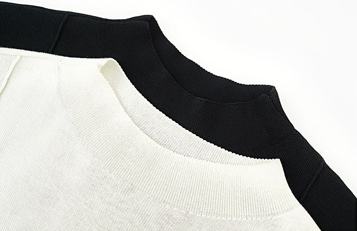 HECO Pit Strip Half-high Neck Short Sleeve T-Shirt - FLY.