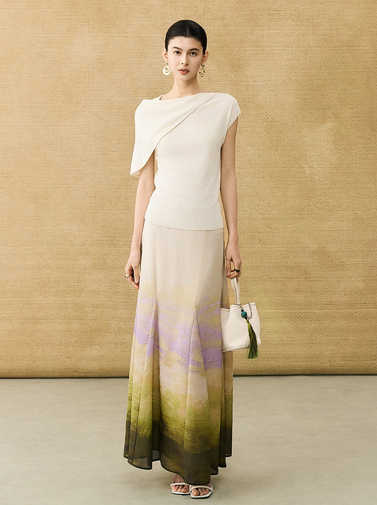 HECO Chinese Atmosphere Summer Drape Elegant Straight Skirt - MUSC.