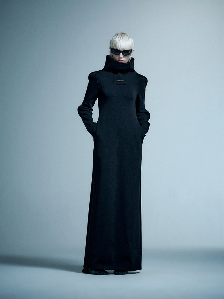 ANNAKIKI niche designer model comfortable wavy stand-up collar coat-HIROTO