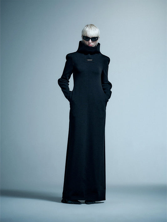 ANNAKIKI niche designer model comfortable wavy stand-up collar coat-HIROTO