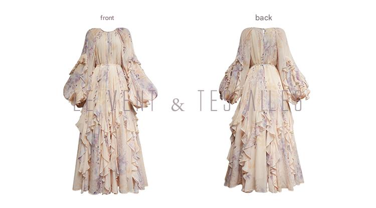 LE VENT&TES AILES floral print silk resort summer vacation maxi dress-GWEN