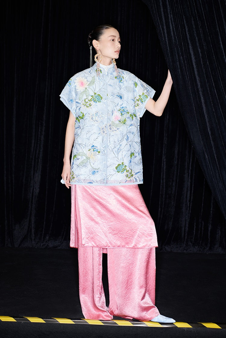 M essential Ma Kay designer Jiyi embroidery silk hand-dyed embroidery top - FEGI.