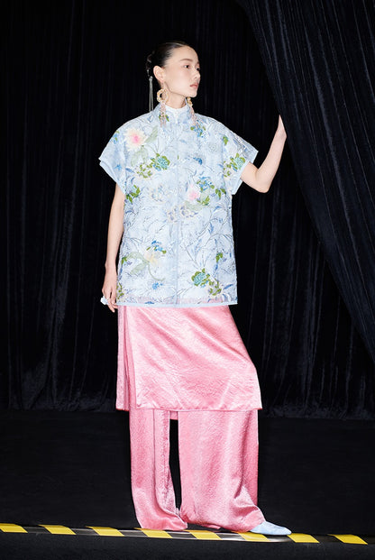 M essential Ma Kay designer Jiyi embroidery silk hand-dyed embroidery top - FEGI.