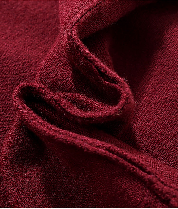 HECO Sleeveless Slim Mock Collar Red Black Gray Knit Top  - THRONE.