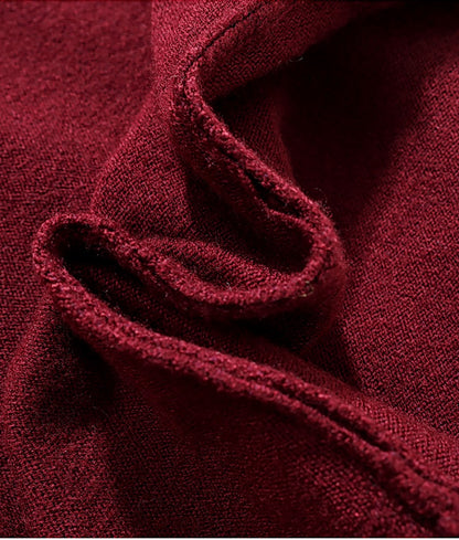 HECO Sleeveless Slim Mock Collar Red Black Gray Knit Top  - THRONE.