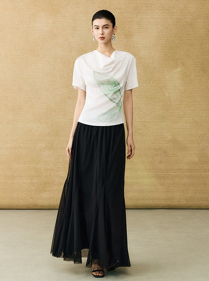 HECO Chinese style simple large elegant and flowing skirt - ELITE.