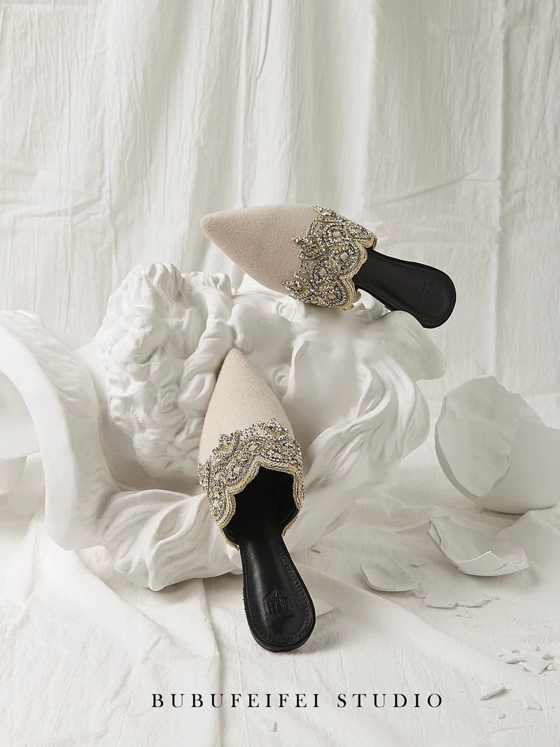 B-FEI Tone Embroidered Everest summer toe slippers-PINNO.
