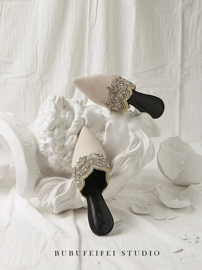 B-FEI Tone Embroidered Everest summer toe slippers-PINNO.