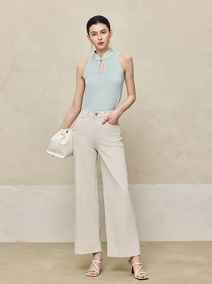 HECO Disc Buckle Knitted Sleeveless Top- ANGLES.