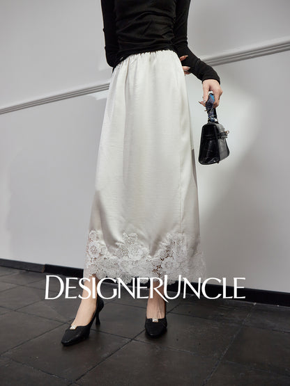 DGU new light luxury lace splicing embroidery niche slimming design elegant temperament - FLOW ?.