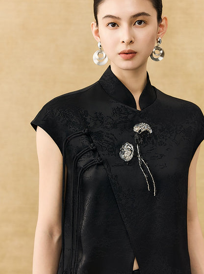 HECO Chinese Acetate Jacquard Short Sleeve Shirt - NIBE.