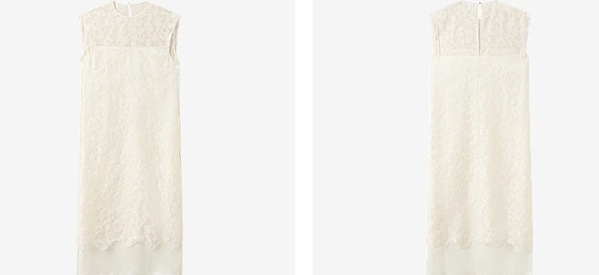 COMME MOI white silk embroidered midi dress - ISREAL.