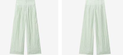COMME MOI high-waisted pressed pleated wide-leg pant - TOBIAS.