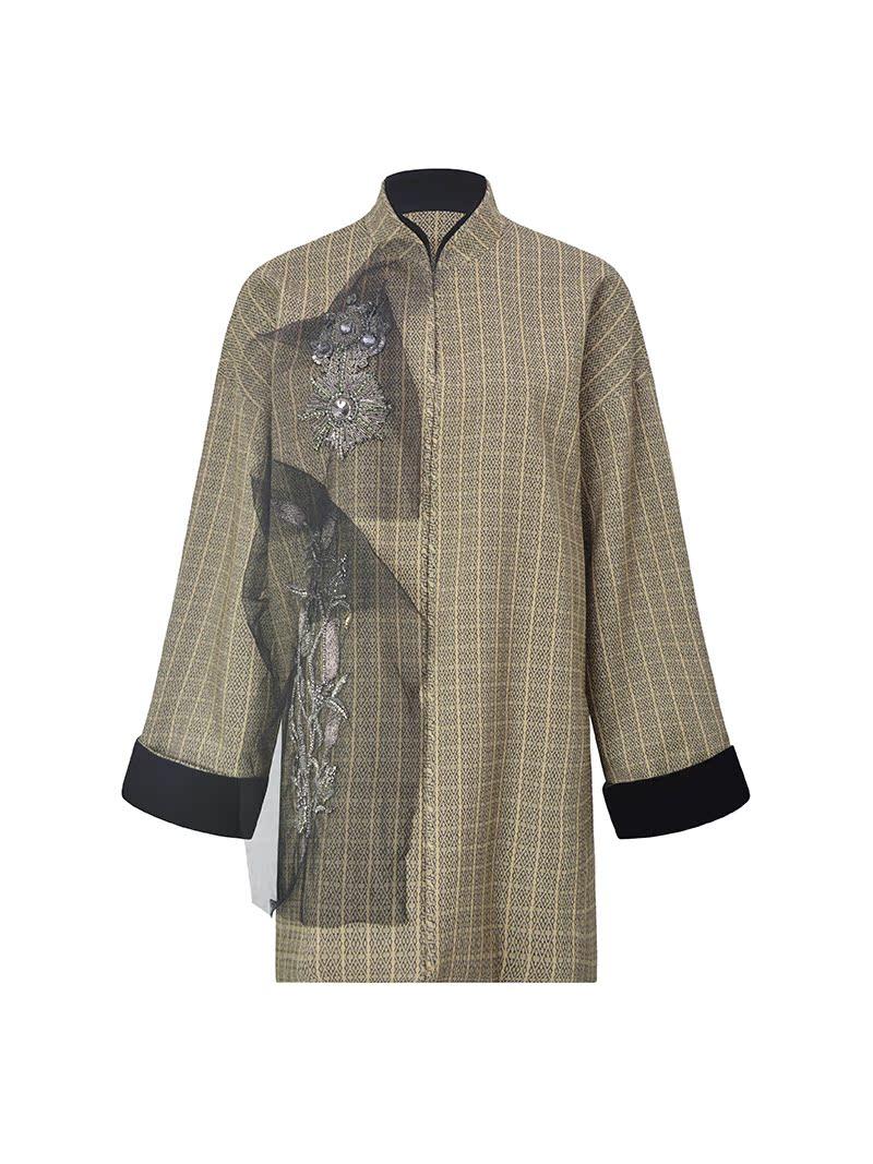 M essential Mackay designer brand embroidered new Chinese cardigan top - grunt.