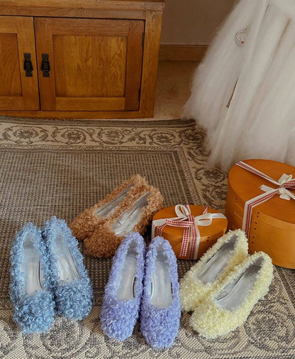 B-FEl lambswool shoes rolled mid heel-BUBA.