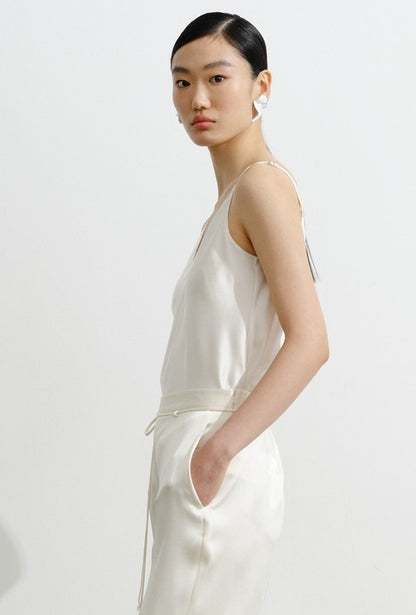 COMME MOI Lu Yan designer's new women's V-neck acetate satin camisole - MARTINS .