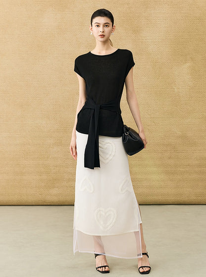 HECO Chinese high-end summer temperament love embroidered skirt - PHYSIC.