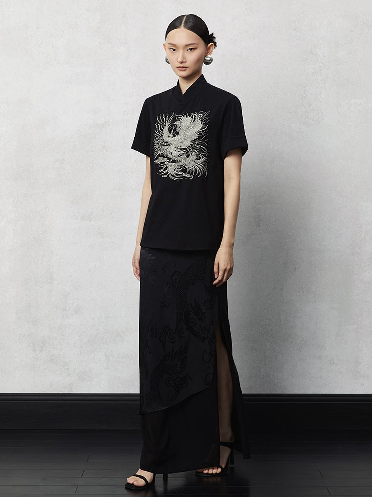 HECO acetate tulle high waisted cascading long skirt summer - lion.