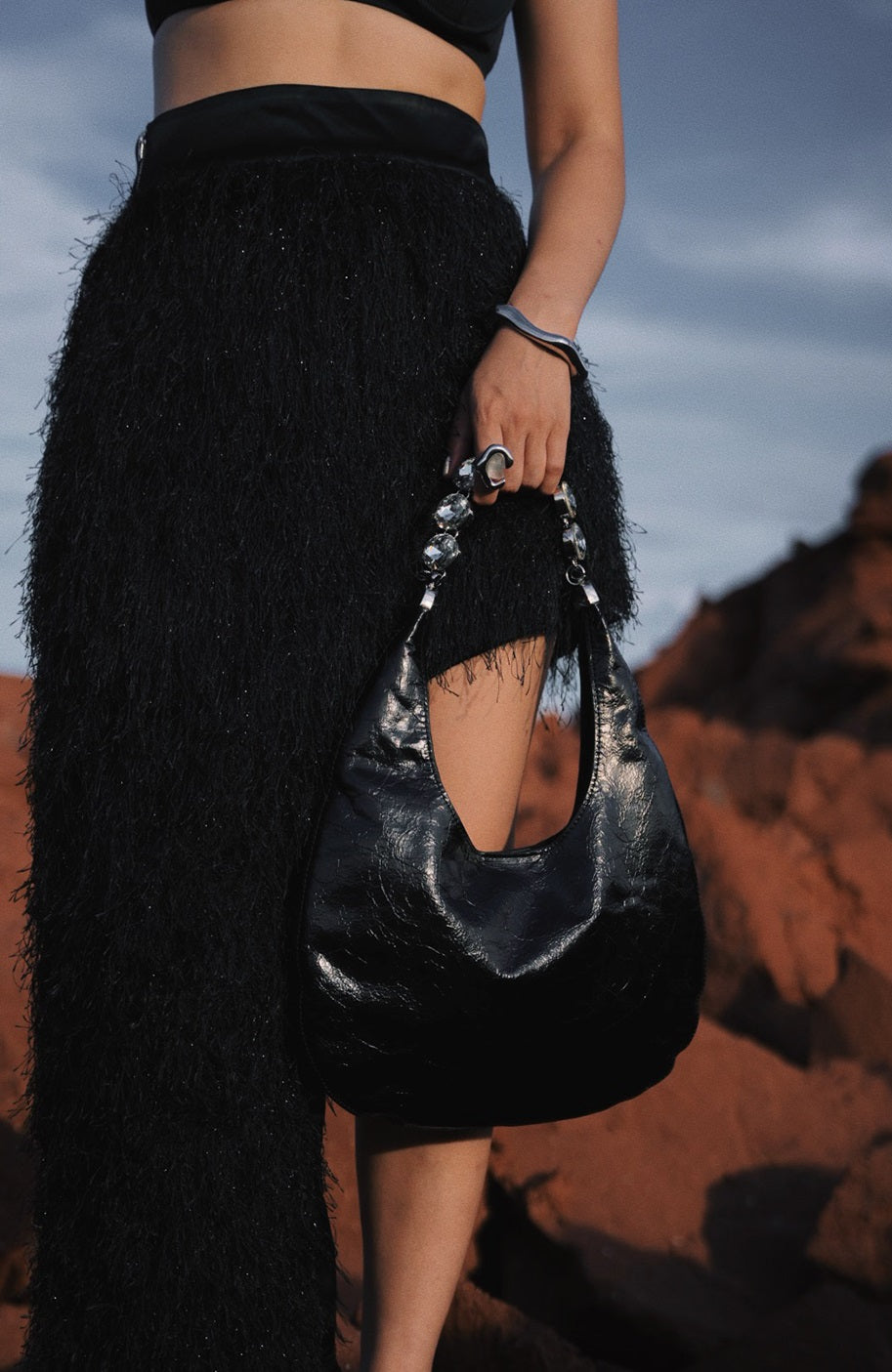 IUBALLET Pinched Light Man Diamond Chain Armpit Bag - GRANT.