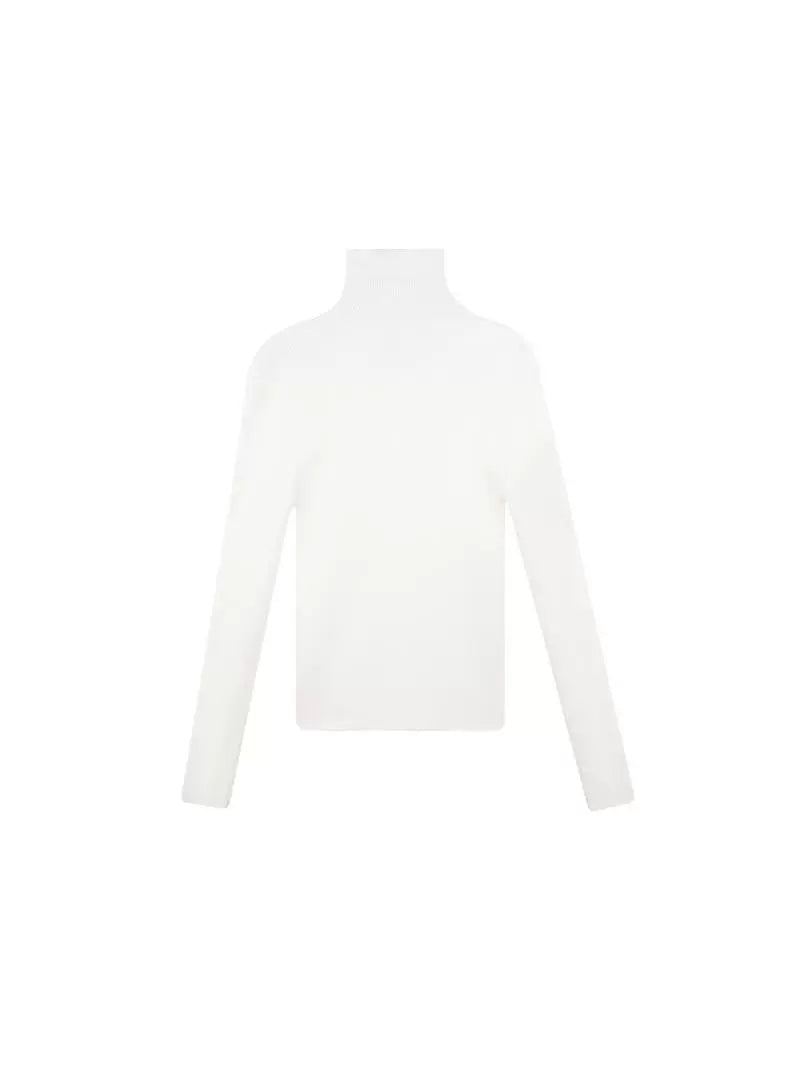 HECO Plain Base Layer Top High Neck black white red apricot Long Sleeve Knit Sweater - nice.