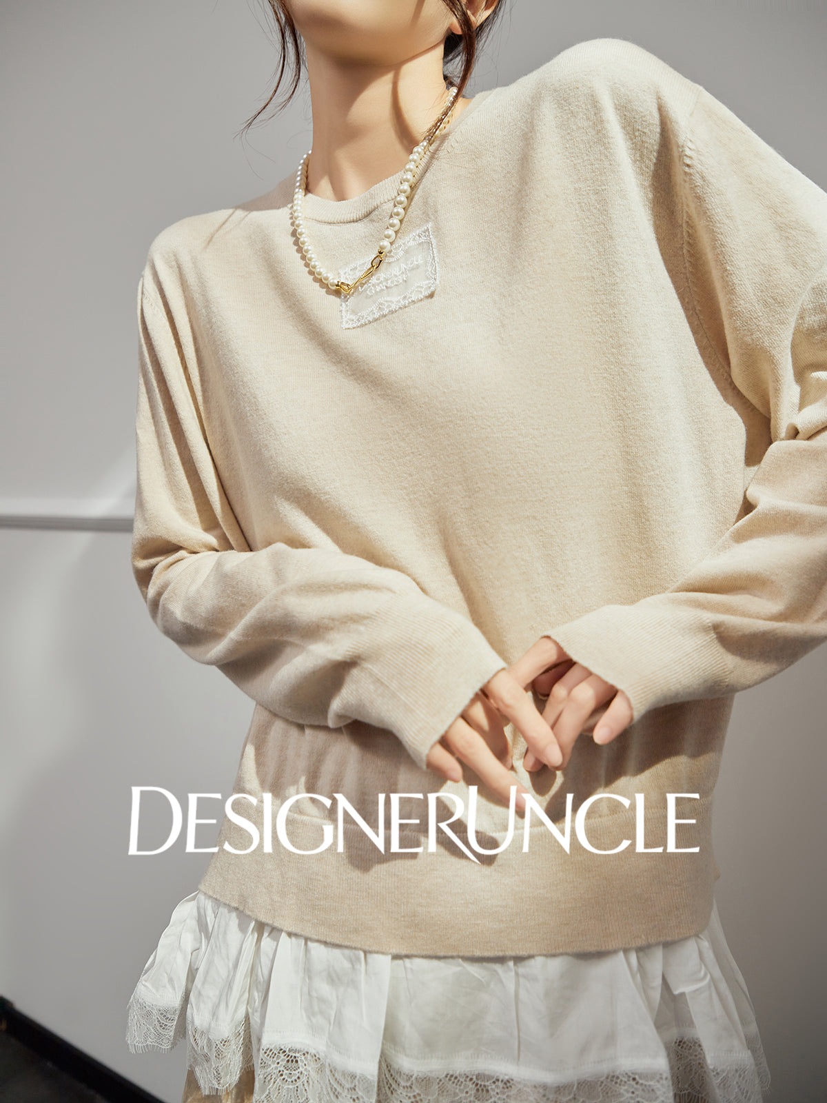 DGU "Mu Qian" knitted sweater women's new autumn crew neck top - Felicia.