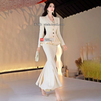 VJE two-piece skirt coat mermaid suit skirt - LOO.