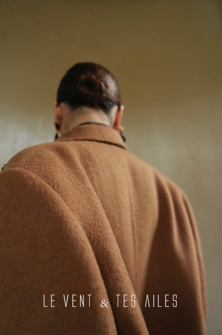 LE VENT&TES AILES luxury wool reversible ostrich feather blazer coat-MAVS.
