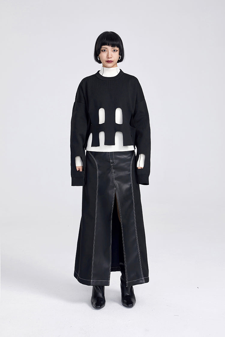 TINY IN oversize slouchy short cut-out women's sweater -BOKO