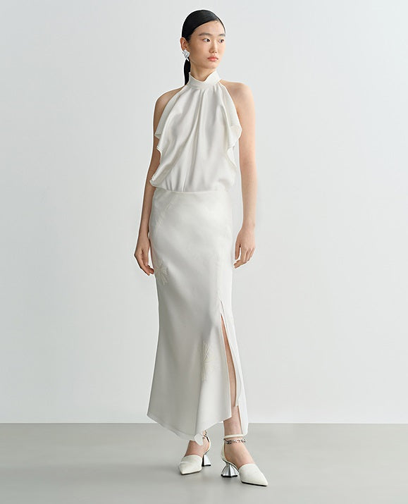 COMME MOI Lv Yan designer summer women's three-dimensional embroidered fishtail skirt - JESUS.