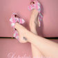 Le palais vintage Barbie vintage classic pink plaid wedge sandal slipper - Margo