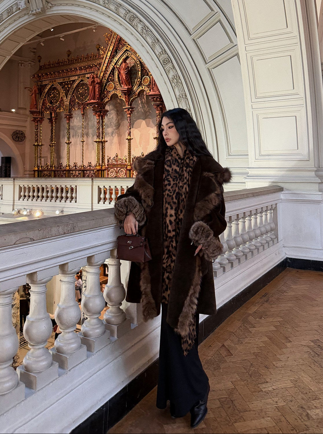 MEI SANGUAN HAZEL Handmade Vintage Brown Fur Coat- HAZEL