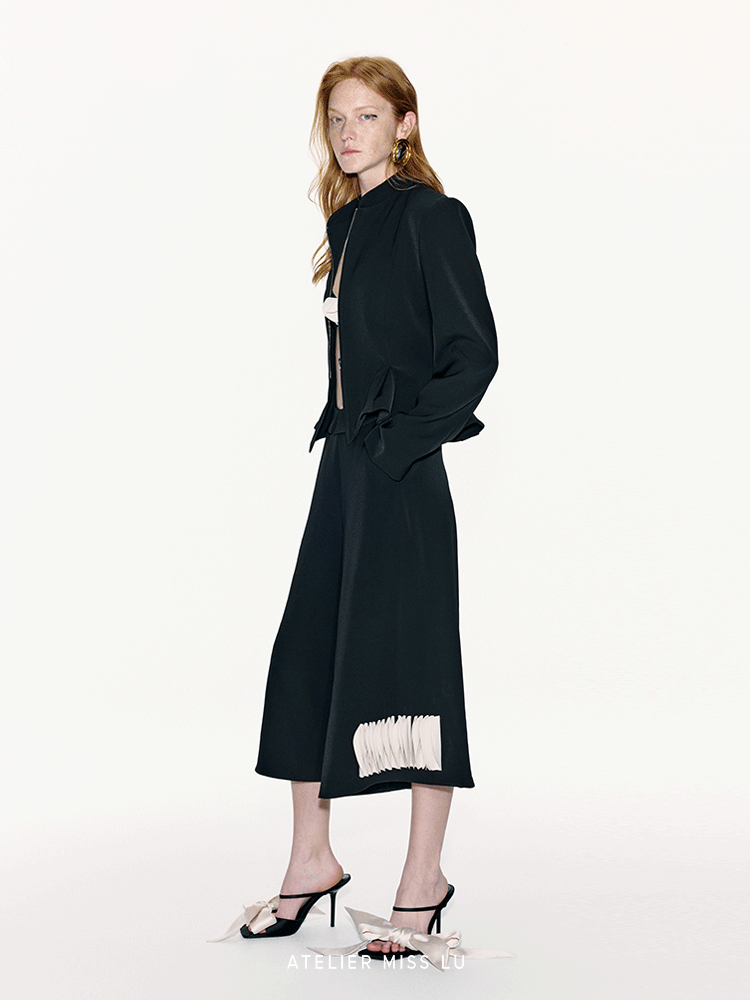 ATELIER MISS LU stacked disc panel design cropped wide-leg pants - JONAS.
