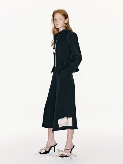 ATELIER MISS LU stacked disc panel design cropped wide-leg pants - JONAS.